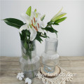 Clear Ripple Glass Vase Tall Clear Ribbed Glass